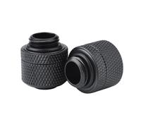 ACOGEDO 2PCS G1/4 Rosca Conector de Tubo Flexible Latón Accesorio de Dos Toques para Refrigeración de PC Plata 12 7mm Tubo Exterior un Conector de de TuboAcoplamiento de Remolque Accesorio de (BLACK)
