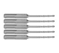 ACOGEDO 5 Brocas de Martillo con Punta de Carburo Cementado en Espiral, 2 Flautas, Broca de Impacto para Piedra de Ladrillo, 4.331 in, 0.551 in, Diámetro Abierto, Buena para de Martillo Bipunta de