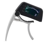 ACOGEDO Afinador de Capo para Guitarra Aleación de Zinc ABS Clamp/Holder de 2 Pulgadas con Pantalla LCD para Ukeleles Clásicos Eléctricos AcústicosPlata No Capo Profes Afinador de para Guitarra de