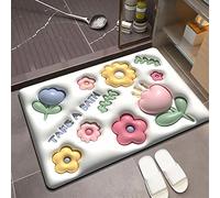 ACOGEDO Alfombra de Baño de Tierra de Diatomeas, Antideslizante, de Secado Rápido con un Patrón 3D único - Alfombra de Suelo de Baño (LTH-003)