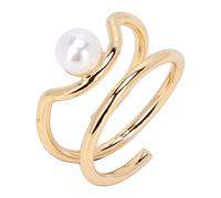 ACOGEDO Anillos de Uñas de Perlas Elegantes con un Diseño único - Joyas Dedos Cobre Oro para Mujeres y Niñas - Anillos Nudillos Elegantes Simples para Ocasiones Cotidianas y Especiales (3052 oro)