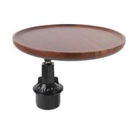 ACOGEDO Bandeja Portavasos para Automóvil de 360 ° con Almohadilla de Silicona Portavasos de Madera Mesa de Comida para la Mayoría de los Delantero Trasero Mesa para Tazas de Automóvil de