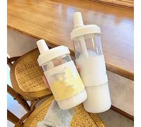 ACOGEDO Botella con Pajita Linda Taza de Viaje con Tapa Extraíble Taza de Plástico Reutilizable Queso Seguro para Calentar 500 Ml That Will Not you're Th Lindo VasoBotella de Agua con PajitaBotella