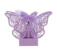 ACOGEDO Cajas de Azúcar de Boda Elegantes de Diseño de mariposas: Cajas de Dulces Blancos de 100 Piezas para Decoraciones de Bodas y Cumpleaños, Perfectas para Favores de Fiesta y Aniversarios (#5)