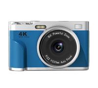 ACOGEDO Cámara Digital, 4K UHD 68MP Zoom 16x Cámara Compacta Antivibración con Enfoque Automático y Modo Web, para Fotografía de Viajes y Grabación de Video (Blue)