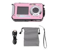 ACOGEDO Cámara Digital Subacuática de 48 MP y 2.7K HD con Pantalla Frontal y Trasera, Zoom de 16x, Grabación de 60 Minutos, Ideal para Niños Adultos Que Practican Snorkel o Nata