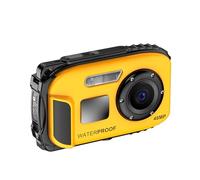 ACOGEDO Cámara Digital Sumergible 1080P, Cámara de Video HD de 48MP con Pantalla IPS de 2.4 Pulgadas, Enfoque Automático, Zoom Digital 16X, Flash Incorporado, para Niños, Adolescentes y (Yellow)
