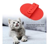 ACOGEDO Cepillo Redondo de Silicona para el Cuidado del Cabello para Baño de Mascotas, Suministros de Peine para Perros y Gatos, Material de Silicona Rojo, Cepillo para Mascotas, para el Cuidado de