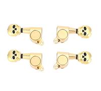 ACOGEDO Clavija de Afinación de 4 Piezas, Máquina de Ukelele con Forma de Calavera Dorada, Llave de Afinador de Cuerdas, Accesorio de Ukelele de Ajuste de 4 Cuerdas, Llave de Afinación, Girador de ,