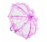 ACOGEDO Elegante Paraguas de Encaje Nupcial con Delicado Dosel de Algodón para Bodas y Fotografías, Paraguas de Boda de Encaje Rosa para Bailar y Celebraciones (PURPLE)