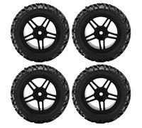 ACOGEDO Juego de 4 Neumáticos de Goma Delanteros Traseros de 82 Mm y Llantas de 5 Radios para Coche Todoterreno 144001/14 RCGreen Posible to The Whee Neumáticos de Goma RCNeumáticos de RC de 82