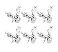 ACOGEDO Juego de 6 Clavijas de Afinación de Cuerdas de Guitarra con Bloqueo, Juego de Llaves de Afinador Eléctrico Sellado de Metal Plateado, de 6 Clavijas Izquierdas Expuestas a y con de Afinación