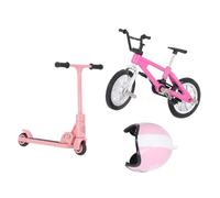 ACOGEDO Juego de Scooter de Bicicleta en Miniatura con Casco Decoración de Jardín de Alta Simulación Casa de Muñecas Juego de Casco de Scooter de Bicicleta Amarillo Elaborado con Oferta en de en