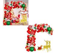 ACOGEDO Kit de de Guirnaldas Globo Navidad para Decoración navideña? Oro Metálico, Verde, Rojo, Globos Renos Blancos para Fiestas, Celebraciones Año Nuevo y Más