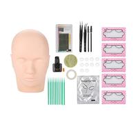ACOGEDO Kit de Extensión de Pestañas Completas con Pinzas y Pegamento para el Injerto de Pestañas Postizas Individuales | 11 PCS Mannequin Training Set para la Práctica de Extensión de