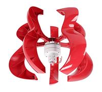 ACOGEDO Kit de Generador Eólico de 5 Aspas, Turbinas Eólicas de Eje Vertical con Identificación Automática de 24V y 48V, Color Rojo (200W)