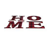 ACOGEDO Letrero de Letras para el Hogar de Navidad, a Cuadros Rojos y Negros, Letrero de Madera para Colgar en la Pared, Decoración de Ventanas, Puede Reemplazar las Coronas que Combinan con los