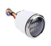 ACOGEDO Medidor Digital 3 en 1 de 52 Mm, Monitor de Voltaje de Aguas Residuales de Nivel de Agua con Función de Alarma para Automóvil, Barco Marino, RV, Pantalla Azul (Bisel plateado con esfera negra)