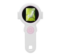 ACOGEDO Microscopio para Niños, Pantalla LCD de 2 Pulgadas, Cámara Digital HD 1080P, Aumento de 1000X, Zoom 4X, 8 Luces LED con Imagen Electrónica óptica Dual, para Edades de 3 a 10 (Pink)