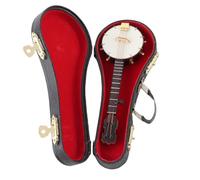 ACOGEDO Modelo de Banjo en Miniatura Superficies Más Suaves y Realistas Accesorios para Casa de Muñecas con Soporte Caja de Almacenamiento para Regalos Decoración de Juguetes como Regalo de Muñeca