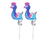 ACOGEDO Palitos de Paraguas de Sombrilla Palitos de Pavo Real de Pastel de Frutas de Bebidas de Cóctel Fruta 45 Piezas de Pastel de Frutas y Bebidas Coloridas Selecciones para Fiestas, Bares y C Ks