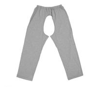 ACOGEDO Pantalones de Atención de Incontinencia de Cintura Elástica con Abertura de Entrepierna - Pantalones de Enfermería de Ancianos de Algodón Gris Xxl para Incontinencia Urinaria y Atención Al