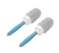 ACOGEDO Peine en Rollo de Cerámica de 2 Uds, Cepillo de Pelo Resistente Al Calor con Tubo de Aluminio con Dientes de Nailon, para Salón Profesional y Uso Doméstico (53#)