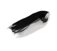 ACOGEDO Peluca Elegante y Recta Larga para Mujeres - Peluca Sintética de Moda Blanca Negra para Cosplay y Halloween - Aspecto, Banda Elástica, Fibra de Alta Temperatura