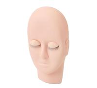 ACOGEDO Plantilla de Cara de Práctica de Maquillaje Realista con Párpados de Silicona y Diseño de maniquí de Goma para el Entrenamiento de Pestañas Injertado, Rosa (PINK)