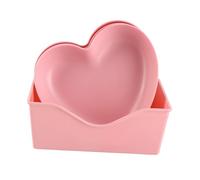 ACOGEDO Platos Lindos, Cuenco De Corazón Platos De Corazón De Postre Plástico Para Varios Pasteles Y Aperitivos (5 platos con soporte)