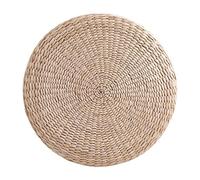 ACOGEDO Pouf Tatami Redondo de 40 cm, colchón Paja Tejido a Mano con Relleno Suave EPE para meditación, y relajación, cojín Asiento, Estera