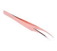 ACOGEDO Premio Extensión de Pestañas Pinzas - Herramienta de Acero Inoxidable de Punta Fina para Injerto de Pestañas Postizas y Abanico - Diseño Curvo de Oro Rosa para Precisión y Comodidad (#3)
