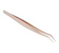 ACOGEDO Premio Extensión de Pestañas Pinzas - Herramienta de Acero Inoxidable de Punta Fina para Injerto de Pestañas Postizas y Abanico - Diseño Curvo de Oro Rosa para Precisión y Comodidad (#2)