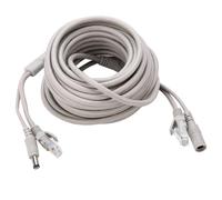 ACOGEDO RJ45+Cable de CCTV Ethernet DC para Cámaras IP Sistemas NVR | Dual Cat 5 y Extensión de Potencia | Transferencia de Datos de 10Mbps/100Mbps | Opciones de Longitud Múltiple (15M)