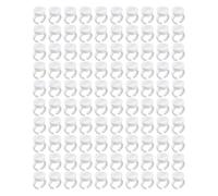 ACOGEDO Soporte de Paleta de Anillo de Pegamento Desechable para Extensión de Pestañas y Aplicación de Tatuaje - 100 Piezas de Paleta de Pegamento de Plástico Blanco para Aplicaciones Rápidas de