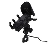 ACOGEDO Soporte Móvil Moto 8 Garras 15W Carga Inalámbrica USB Tipo C Rápido con Parasol Desmontable Anti Vibración Doble Cabezal de Bola Rotación 360 para Manillar de Bicicleta