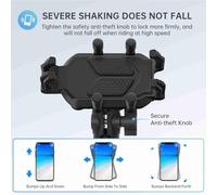 ACOGEDO Soporte para Teléfono de Motocicleta Rotación de 360 Grados Nylon Aleación de Aluminio Manillar de Motocicleta Abrazadera para Teléfono Celular Mientras Cae Velocidad TPU Cuando la