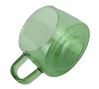 ACOGEDO Taza de café Transparente Taza de Borosilicato de 250 Ml de Leche de Agua de té de Vidrio con Asa Succinita Vierte la Pausa de Ebullición Después de que esté Hecha de Vidrio Alto y que No