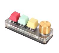 ACOGEDO Teclado USB de 3 Teclas con Perilla Conexión por Cable Tipo C Programable DIY Azul Teclado con una Mano para Juegos Total y el Ser USB de 3 Teclas de de PC con Perilla3 (Color)