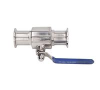 ACOGEDO Válvula de Bola Sanitaria Válvula de Abrazadera de Agua de Instalación Rápida de Acero INOXIDABLE para Productos Lácteos Químicos OD 25 Mm / 0,98 Pulgadas Es una Larga Resistente a la