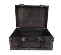 ACOGEDO Wooden Vintage Suitcase with Leather Handle for Decorative Home
