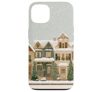 Acogedor Barrio navideño - Obra de Arte de Xmas Village Carcasa para iPhone 13
