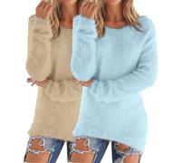 Acogedor conjunto de invierno de 2 piezas para mujer, suéter y camiseta de forro polar de cuello alto para clima frío, suéter térmico suave a la moda, I, 3XL