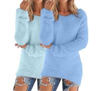 Acogedor conjunto de invierno de 2 piezas para mujer, suéter y camiseta de forro polar de cuello alto para clima frío, suéter térmico suave a la moda, N, 4XL