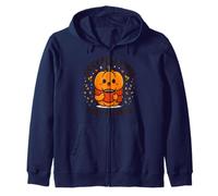 Acogedor diseño de Calabaza de otoño con Latte Vibes Sudadera con Capucha