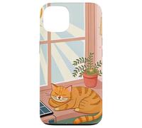 Acogedor gato siesta en un soleado rincón de lectura Carcasa para iPhone 13