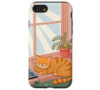 Acogedor gato siesta en un soleado rincón de lectura Carcasa para iPhone SE (2020) / 7 / 8