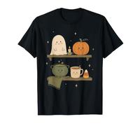 Acogedor Halloween Cocina Doodle Personajes Spooky Vibe Camiseta