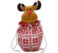 Acogedor juego de regalo de Navidad de punto: bolsa con cordón con adorable adorno de muñeco de nieve, bolsa de regalo de Navidad reutilizable para fiestas de vacaciones, bondad, tejido hibernalativo