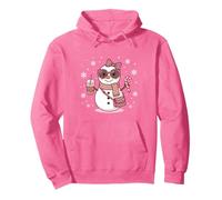 Acogedor Lazo de Coqueta con Forma de muñeco de Nieve con Forma de Leopardo Rosa para Navidad para Mujeres y niñas Sudadera con Capucha